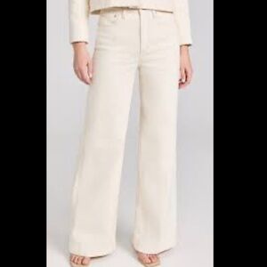 Goldsign Women's Cream Wide Leg Jeans